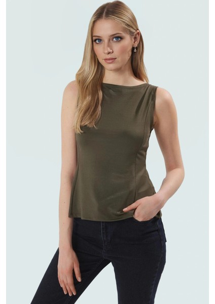 Yazlık Micro Örme Bluz Fitted Kalıp Bisiklet Yaka Peplum Detay Modern Stil Rahat ve Şık fiyatları