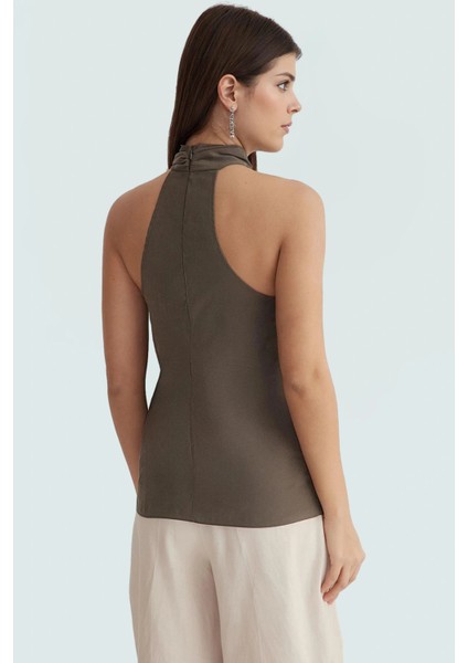 Yazlık Modal Bluz Renk Halter Yaka Dokuma Trend Tasarım Şık Görünüm modelleri