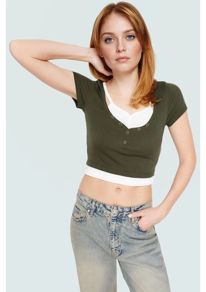 Kısa Kollu Bluz Vücudu Saran Örme Polyester Yazlık Profesyonel Görünüm Kaliteli Işçilik fiyatları