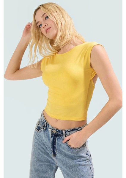 Yazlık Kolsuz Örme Bluz Fitted Kayık Yaka %56 Viskoz Rahat ve Şık Mükemmel Uyum