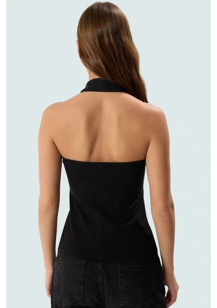 Pamuklu Kaşkorse Örme Bluz Renk Kolsuz Polo Yaka Fitted Fermuarlı Konforlu Kesim modelleri