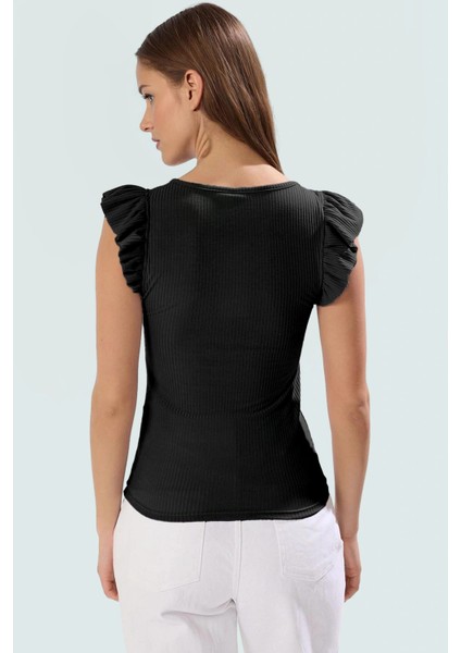Kaşkorse Örme Bluz Kısa Kollu Renk Fitted Kalıp Günlük Rahat Kullanım Zarifane Tasarım modelleri