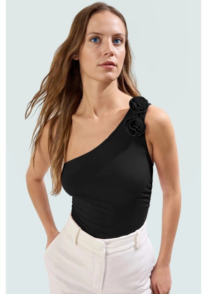 Tek Kol Kolsuz Fitted Örme Bluz Şık Tasarım Yaz Için Premium Kalite Zarifane