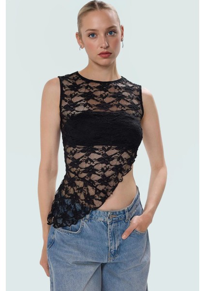 Yazlık Kolsuz Dantel Bluz Fitted %99 Poliamid Rahat Günlük Stil Özenle Seçilmiş Uzun Ömürlü fiyatları