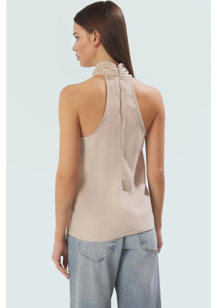 Yazlık Modal Bluz Renk Halter Yaka Dokuma Trend Tasarım Şık Görünüm modelleri