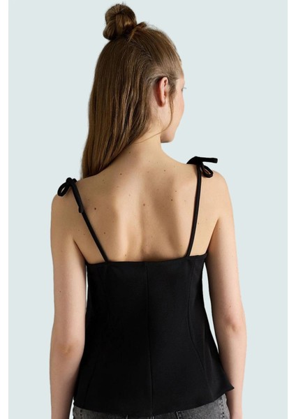Örme Kumaş Peplum Bluz Askılı Bağcıklı Yazlık Yüksek Kalite Mükemmel Uyum