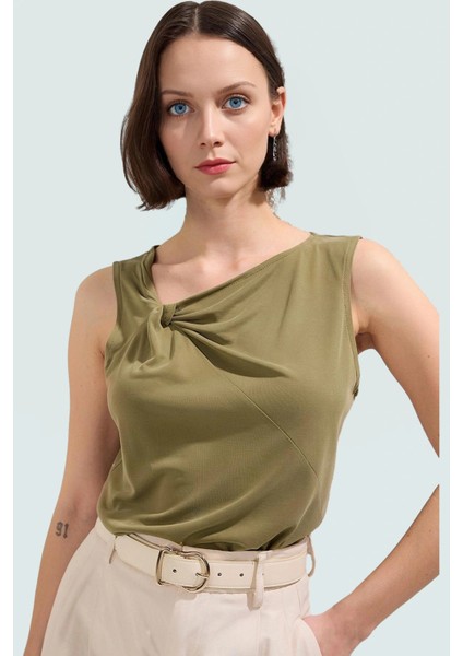 Modal Polyester Bluz Regular Kalıp Asimetrik Yaka Günlük Kullanım Premium Kalite
