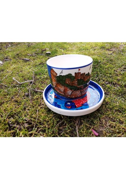 Mavi Seramik Kahve Fincanı, Şık ve Kullanışlı, Sıcak Içecekler Için Ideal