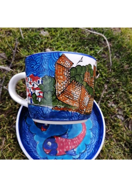 Mavi Seramik Kahve Fincanı, Şık ve Kullanışlı, Sıcak Içecekler Için Ideal fiyatları