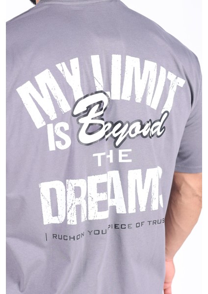 Fitsize - My Limits Erkek Dar Kesim Sporcu Tişört - Fitness & Antrenman Giyim - %100 Pamuklu Kumaş