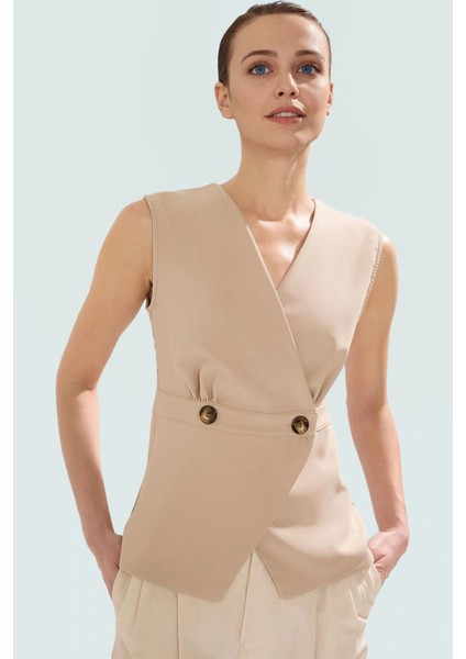 Yazlık Bluz Regular Kalıp Finike Dokuma V Yaka Rahat Kesim Mükemmel Uyum