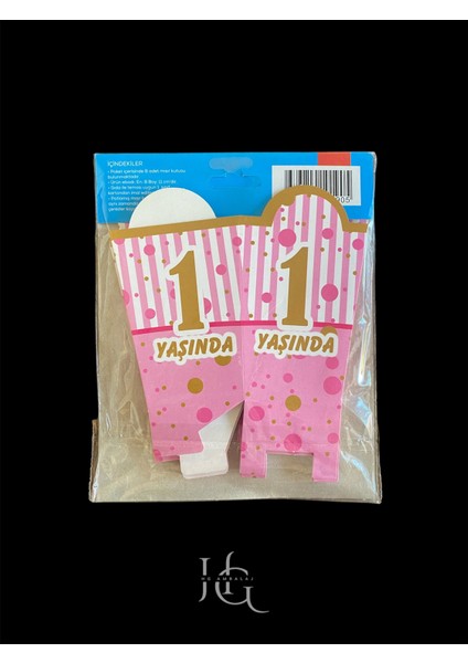 1 Yaş Temalı Popcorn Mısır Kutusu, Patlamış Mısır Kutusu , Küçük Boy, 8 Adet fırsatları