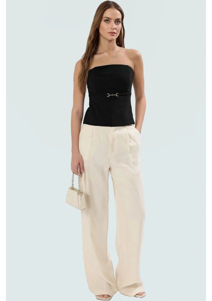 Dokuma Finike Kumaş Straplez Bluz Rahat ve Şık Yazlık Özenle Seçilmiş Kullanım