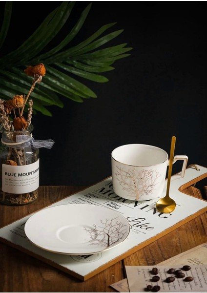 Hayat Ağacı Desenli Tek Kişilik Çay Fincanı, 240 Ml, Beyaz Renk fiyatları