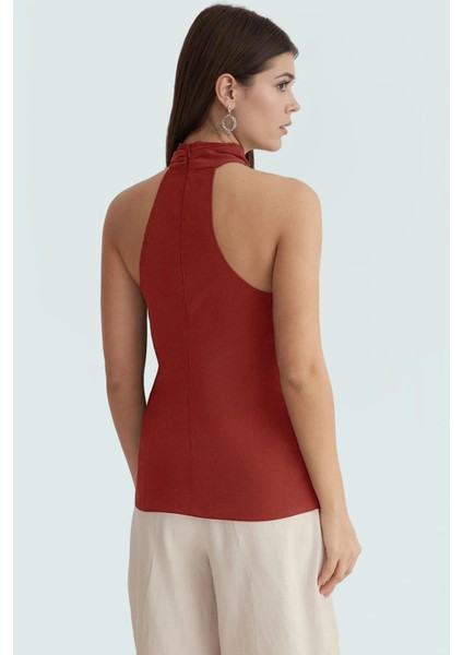 Yazlık Modal Bluz Renk Halter Yaka Dokuma Trend Tasarım Şık Görünüm modelleri