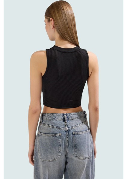 Crop Bluz Animal Baskı Halter Yaka Örme Polyester Rahat Günlük Uzun Ömürlü Mükemmel Uyum