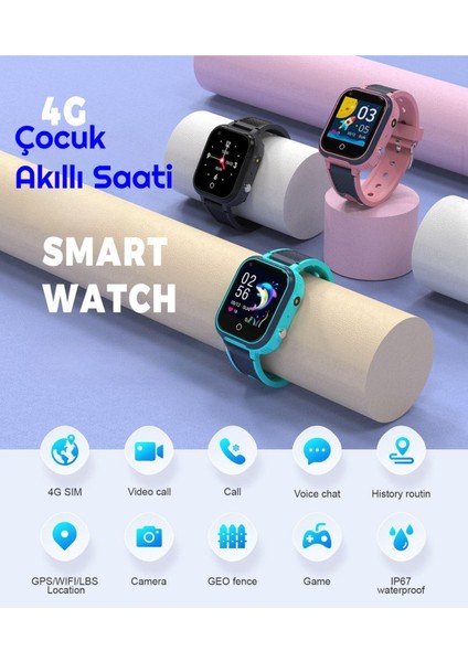 Siyah 3g Sim Kartlı Akıllı Çocuk Saati, Konum, Kamera, Video Özellikli, Btk Kayıtlı indirimleri