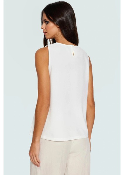 Regular Kalıp Kolsuz Bluz Nefes Alan Polyester Krep Örme Kumaş Uzun Ömürlü Özel Tasarım modelleri