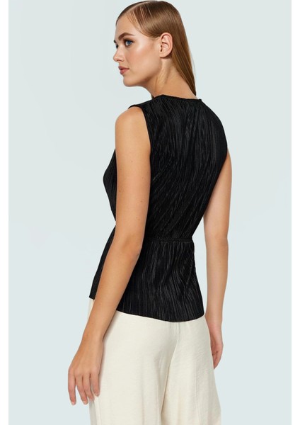 Örme Pilise Bluz V Yaka Regular Kalıp Yazlık Iş Giyim Profesyonel Görünüm Özel Tasarım fırsatları