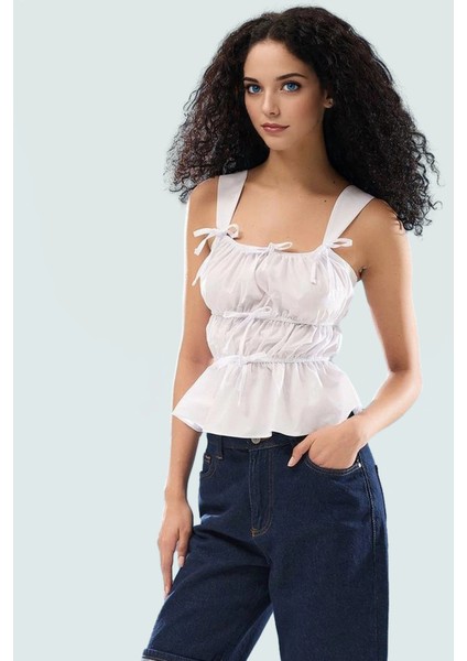 Yazlık Bluz Dacron Dokuma Kare Yaka Rahat Kalıp Kolsuz Mükemmel Uyum Özel Tasarım fiyatları