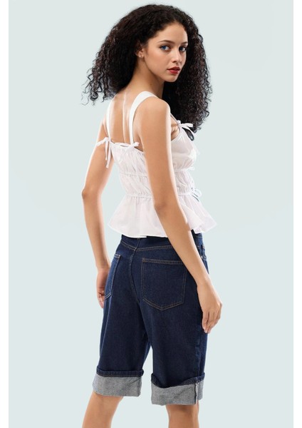 Yazlık Bluz Dacron Dokuma Kare Yaka Rahat Kalıp Kolsuz Mükemmel Uyum Özel Tasarım modelleri