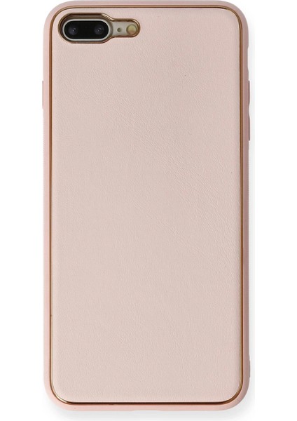 Iphone 7 Plus Kılıf Coco Deri Silikon Kapak - Pembe Svlrs