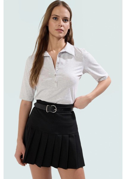 Yazlık Pamuklu Bluz Polo Yaka Fitted Truvakar Kol Rahat Kesim Yüksek Kalite Kullanım