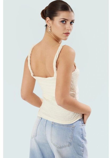 Kolsuz Bluz %58 Pamuk Kare Yaka Fitted Yaz Için Mükemmel Zarifane Tasarım Premium Kalite fiyatları