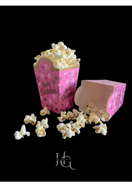 Iyiki Doğdun Temalı Popcorn Mısır Kutusu, Patlamış Mısır Kutusu , Küçük Boy, 8 Adet