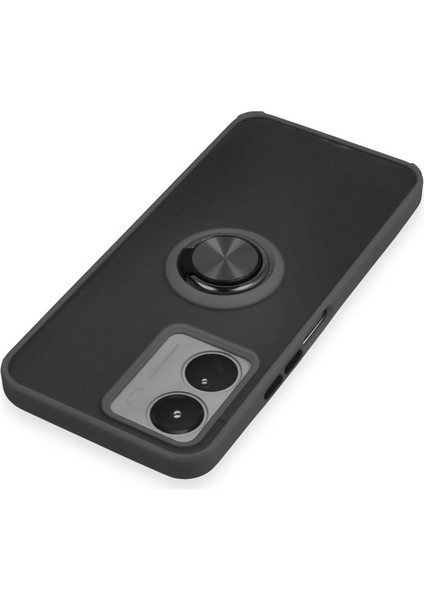 Vivo Y16 Kılıf Montreal Yüzüklü Silikon Kapak - Siyah Svlrs fırsatları