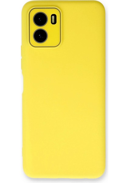 Vivo Y15S Kılıf Lansman Glass Kapak - Sarı Svlrs