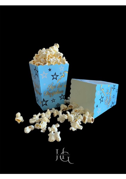 Iyiki Doğdun Temalı Popcorn Mısır Kutusu, Patlamış Mısır Kutusu , Küçük Boy, 8 Adet