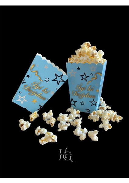 Iyiki Doğdun Temalı Popcorn Mısır Kutusu, Patlamış Mısır Kutusu , Küçük Boy, 8 Adet modelleri