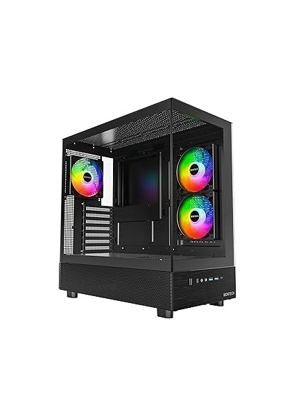 Montech Xr, Atx Mid-Tower Pc Oyun Kasası, 3 x 120MM Argb Pwm Fanlar Önceden Yüklenmiş, Tam Görünüm