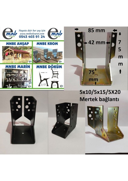 Ahşap ve Metal Direkler Için Bağlantılı Pergole ve Kamelya Ayakları, Dayanıklı ve Şık Tasarım fiyatları