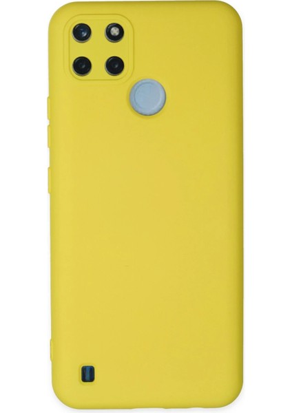 Realme C25Y Kılıf Nano Içi Kadife Silikon - Sarı Svlrs