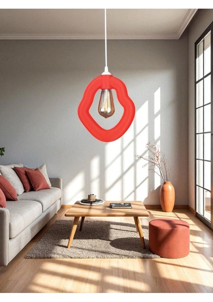 Bohem Beton Görünümlü Modern Minimalist Avize Ayarlı E27 Duy Salon Mutfak Yatak Odası Ofis Kafe