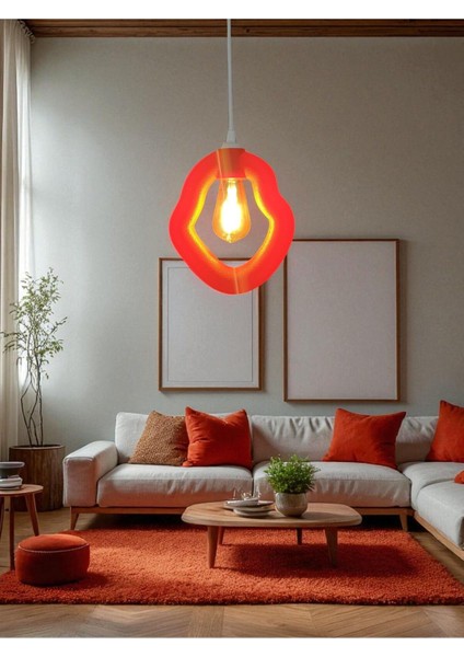 Bohem Beton Görünümlü Modern Minimalist Avize Ayarlı E27 Duy Salon Mutfak Yatak Odası Ofis Kafe