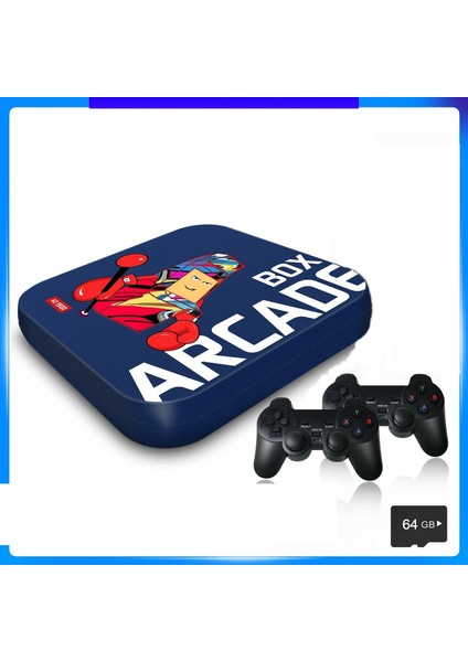 Retro Arcade Oyun Konsolu PS1/PSP/N64-4K Hd Destekli Mavi Renk Nostaljik Oyun Keyfi