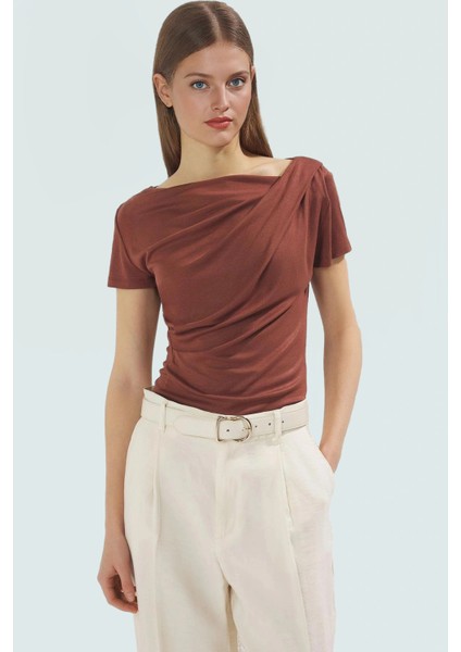 Viskon Ribana Bluz Fitted Vücut Oturma Regular Boy Asimetrik Yaka Özel Tasarım fiyatları