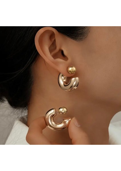 Gold Toplu Küpe