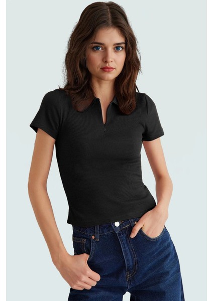 Nefes Alan Pamuklu Kaşkorse Bluz Fitted Polo Yaka Mükemmel Uyum Günlük Kullanım Için fiyatları