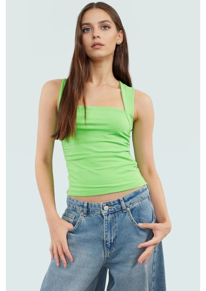 Kadın Yazlık Kolsuz Bluz Pamuklu Rahat Kare Yaka Premium Kalite Modern Stil fiyatları