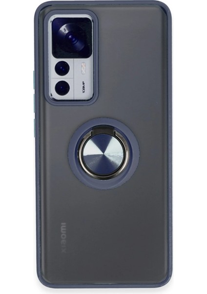 Xiaomi Mi 12T Pro Kılıf Montreal Yüzüklü Silikon Kapak - Lacivert Svlrs