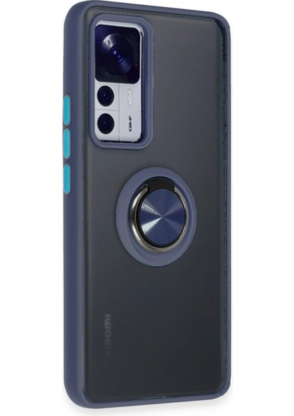 Xiaomi Mi 12T Pro Kılıf Montreal Yüzüklü Silikon Kapak - Lacivert Svlrs fiyatları