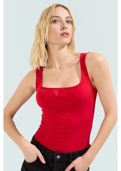 Basic Kare Yaka Bluz Polyester Örme Kumaş Fitted Yazlık Modern Stil Yüksek Kalite fiyatları