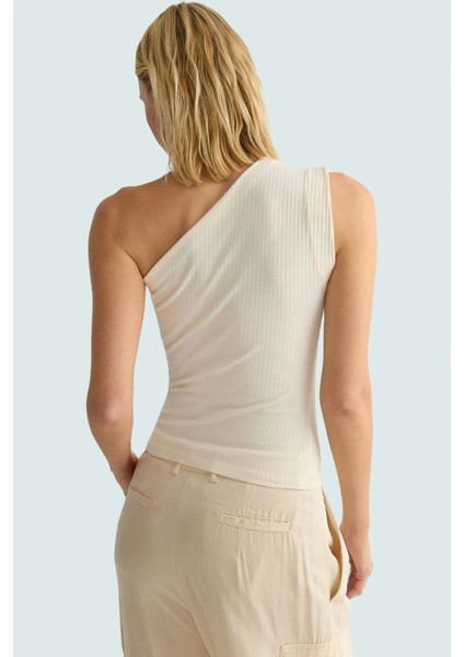 Rahat Pamuklu Bluz Asimetrik Yaka Fitted Kalıp Kolsuz Günlük Kullanım Mükemmel Uyum modelleri