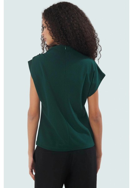 Kısa Kol Scuba Krep Örme Bluz Dik Yaka Aksesuar Detaylı Fitted Mükemmel Uyum Premium Kalite modelleri