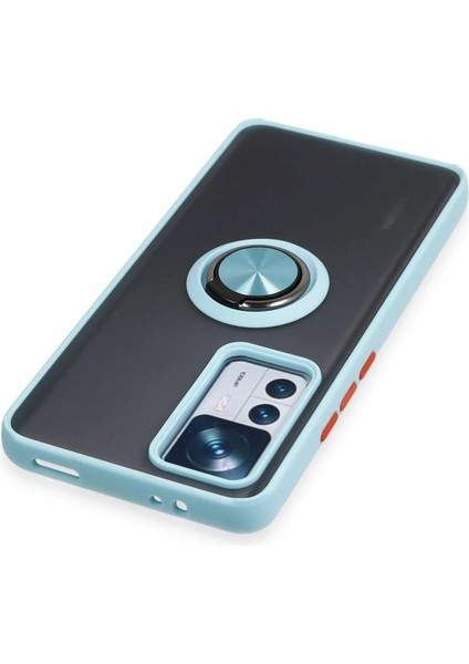 Xiaomi Mi 12T Pro Kılıf Montreal Yüzüklü Silikon Kapak - Buz Mavi Svlrs fırsatları