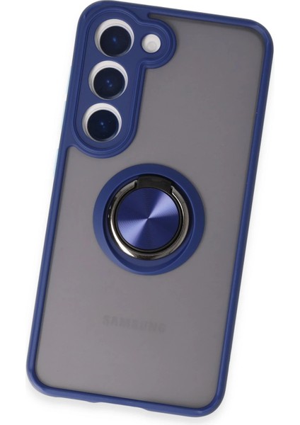 Samsung Galaxy S23 Kılıf Montreal Yüzüklü Silikon Kapak - Lacivert Svlrs modelleri